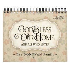 Calendário Planejador personalizado do presente da família da