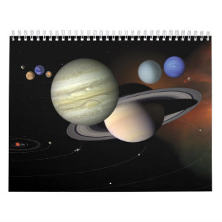 Calendário Planetas e Espaço Solar do Sistema