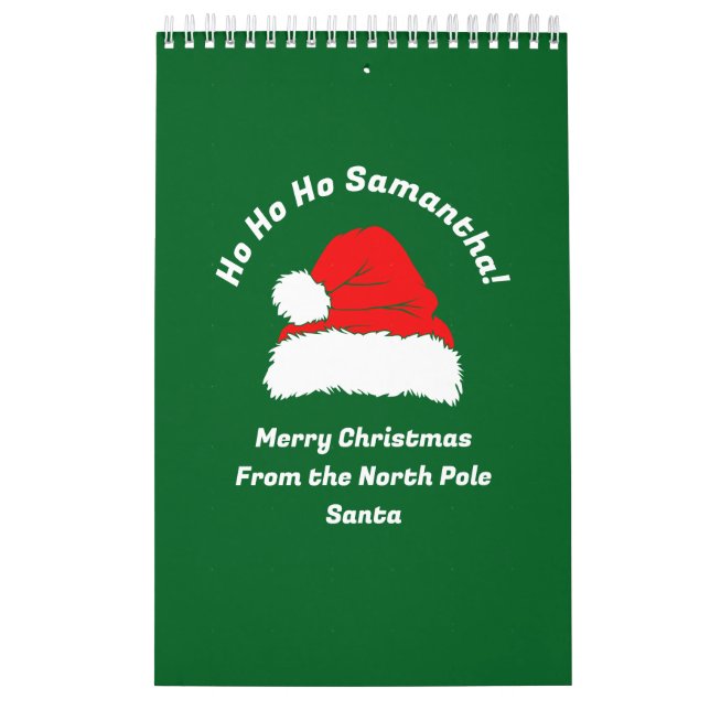 Calendário Planner Green Red White Santa Merry Christmas (Capa)
