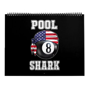 Calendário Pool Shark Jersey Cool Gift Top Bar Billiards