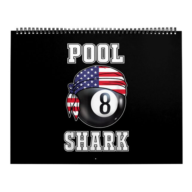Calendário Pool Shark Jersey Cool Gift Top Bar Billiards (Capa)