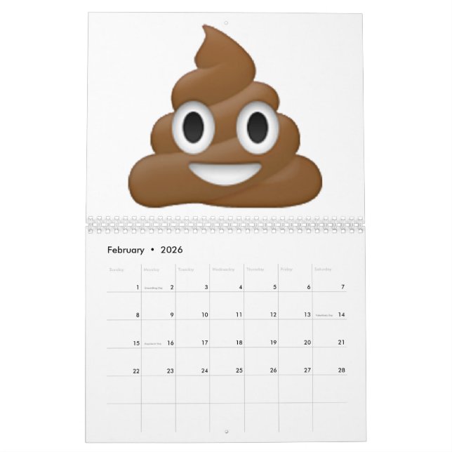Calendário Poop - Emoji (Fev 2026)