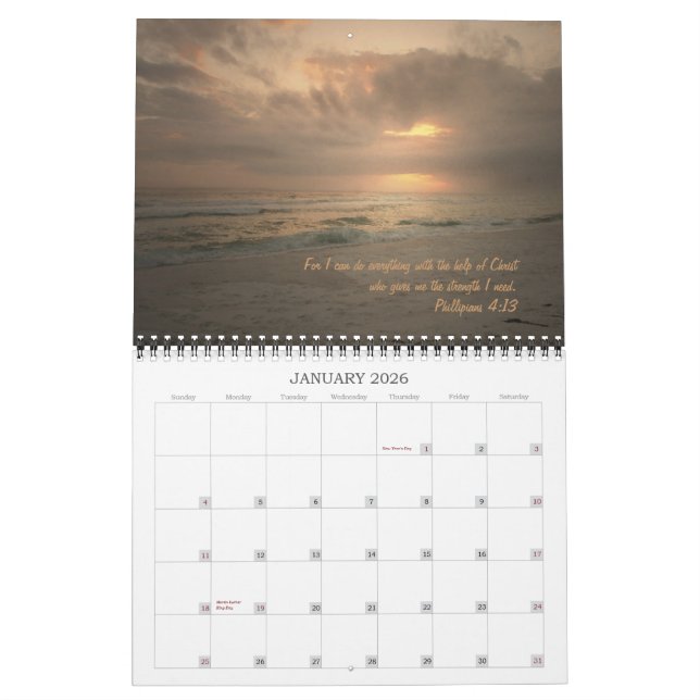 Calendário Pôr do sol com deus (Jan 2026)
