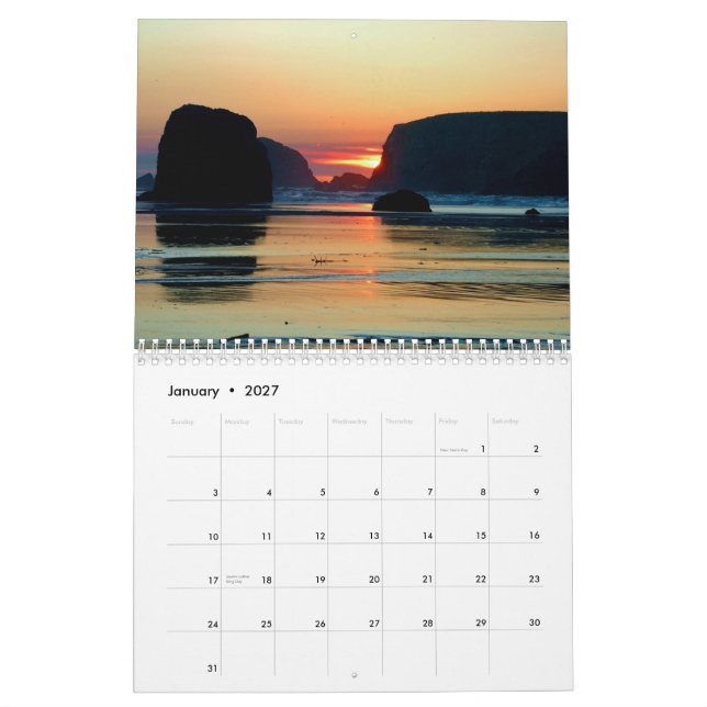Calendário Pôr do sol de Oregon (Jan 2027)