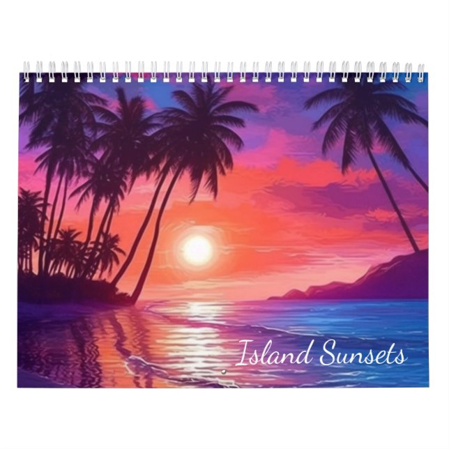 Calendário Pôr do Sol na Ilha 2026 Arte do Paraíso Tropical (Capa)