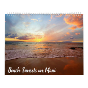 Calendário Pôrs do sol de praia em Maui
