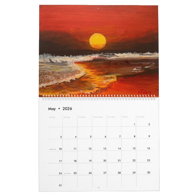 Calendário Pôrs do sol do artista Gary Poling (Maio 2026)