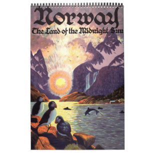 Calendário Posteres de viagens internacionais Vintage