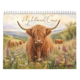 Calendário Prado de Flores Silvestres da Vaca das Terras Alta