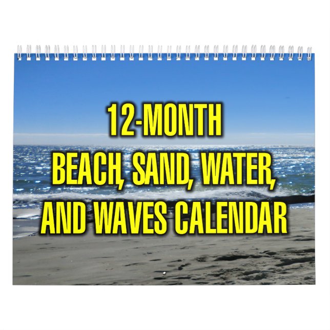 Calendário Praia de 12 Meses, Areia, Água e Ondas (Capa)