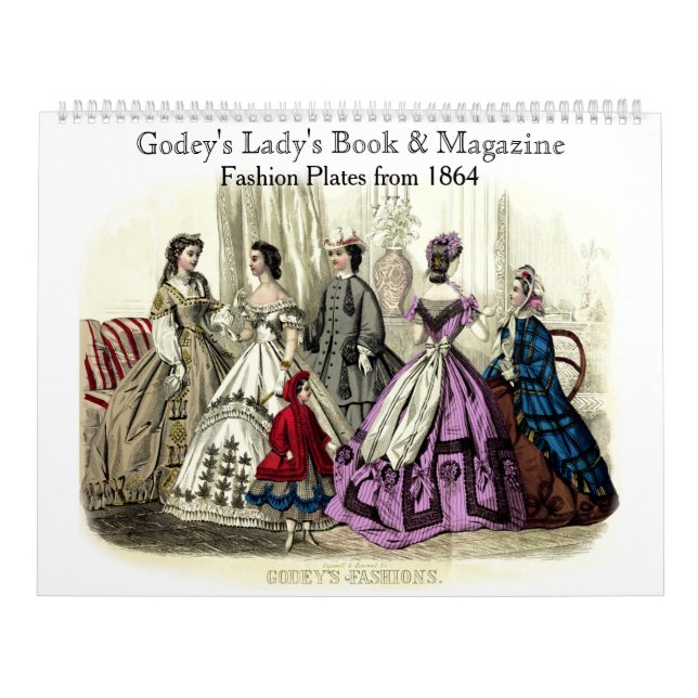 Calendário Pratos de moda de Godey's Book & Magazine 1864 (Capa)