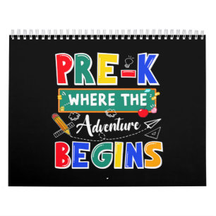 Calendário Pré-K Onde A Aventura Começa A Engraçada Escola
