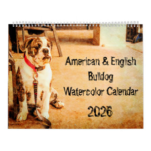 Calendário Presente British American Bully Bulldog Inglês 202