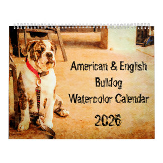 Calendário Presente British American Bully Bulldog Inglês 202