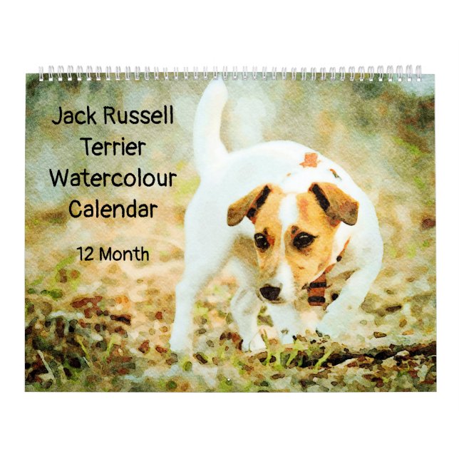 Calendário Presente de 12 Meses Jack Russell Terrier Dogs Wat (Capa)