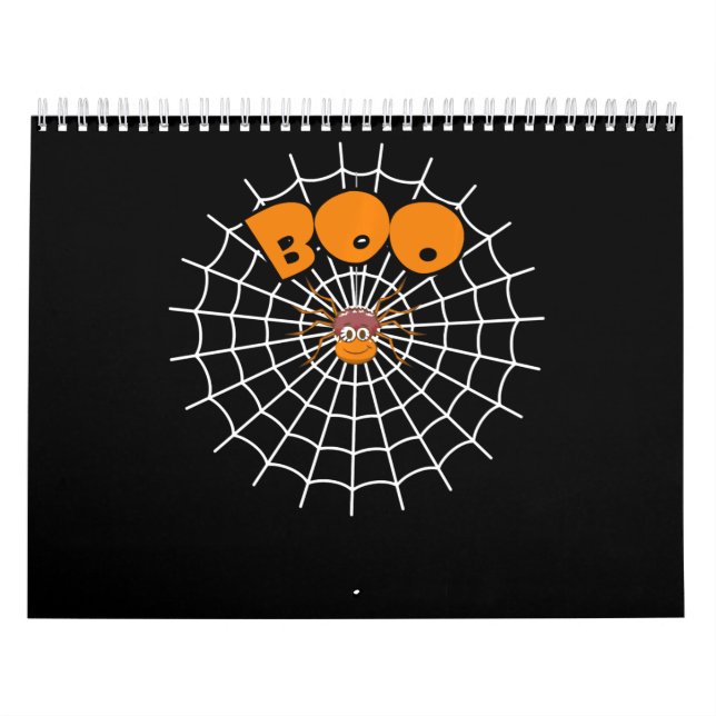 Calendário Presente de aranha | Engraçado Boo Spider Web Hall (Capa)