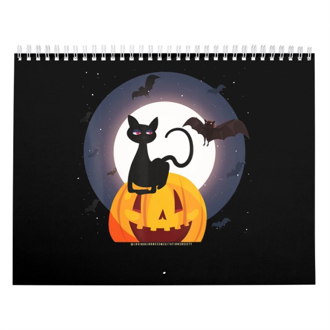 Calendário Presente de aranha | Pumpkin Preto De Gato Hallowe (Capa)