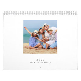 Calendário Presente de Foto de Família 2027 Personalizado 12