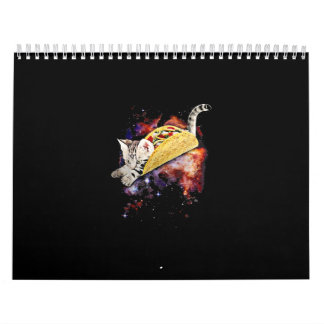 Calendário Presente de Galáxia Engraçado de Taco Espacial Lou