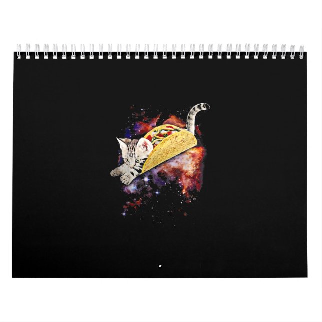 Calendário Presente de Galáxia Engraçado de Taco Espacial Lou (Capa)