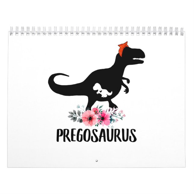 Calendário Presente de Gravidez Engraçado Pregosaurus (Capa)