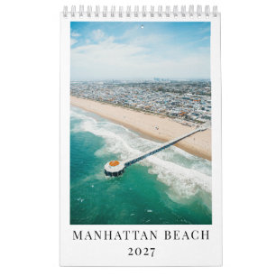 Calendário Presente de Manhattan Beach 2027 Fotografia Mensal