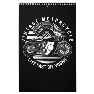 Calendário Presente De Motociclismo Vintage Para Biker