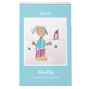 Calendário Presente de Natal Personalizado de Arte Infantil