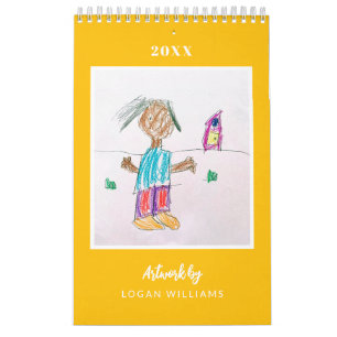 Calendário Presente de Natal Personalizado de Arte Infantil