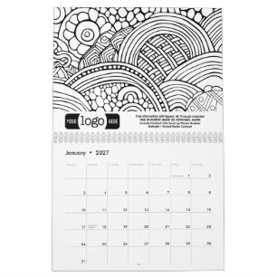 Calendário Presente de Negócios Logo - Colorindo Padrões Abst