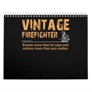 Calendário Presente do Bombeiro Vintage Firefighter Funny