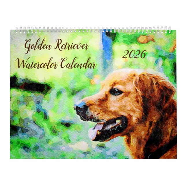 Calendário Presente do proprietário de cães Golden Retriever  (Capa)