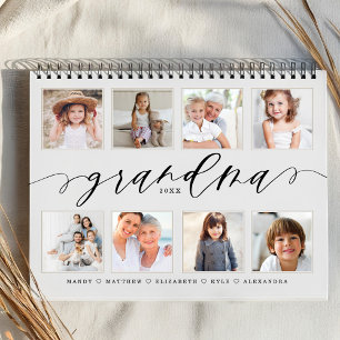 Calendário Presente para a vovó Fotografias Familiares Par