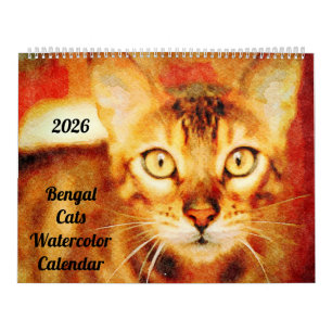 Calendário Presente para Dono de Gato Bengal Lindo 2026