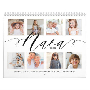 Calendário Presente para Nana Fotografias Familiares Para N