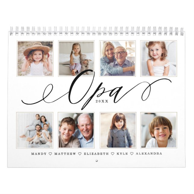 Calendário Presente para Opa| Fotos da família netos (Capa)