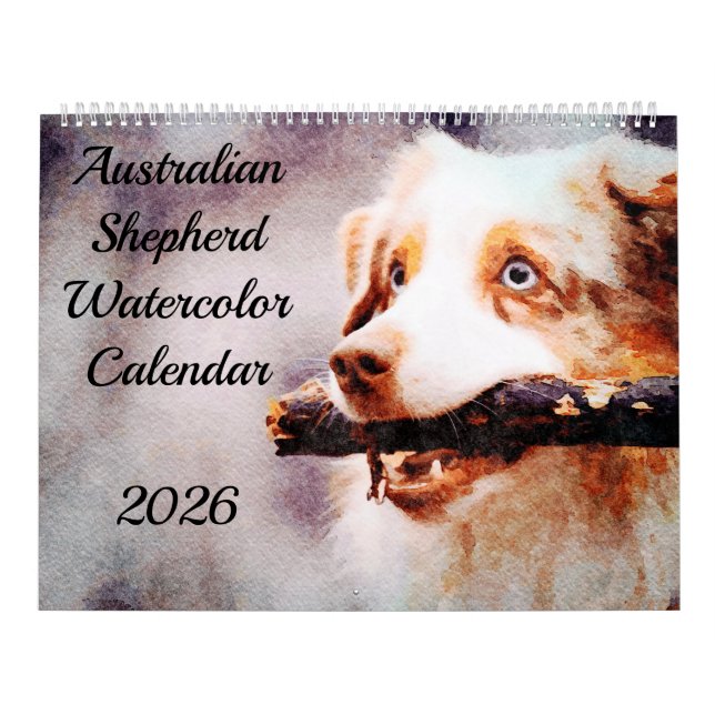 Calendário Presente Pastor Australiano Cães de Gado Aussies 2 (Capa)