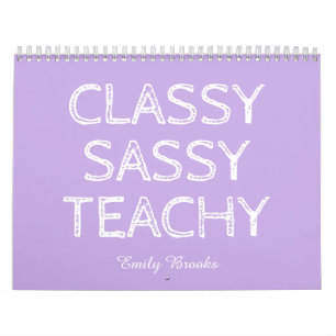 Calendário Presente Personalizado Roxo para Professores