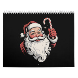 Calendário Presente Retro Natal Vintage Papai Noel