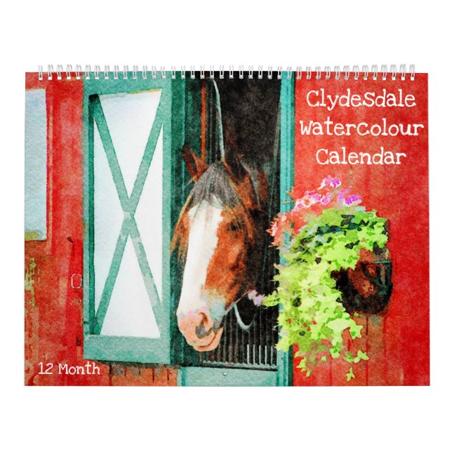 Calendário Presentes de 12 Meses de Clydesdale Heavy Horse Wa (Capa)