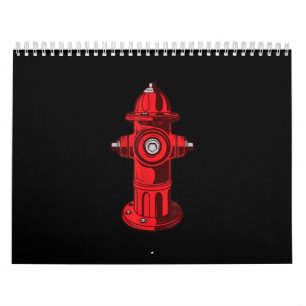 Calendário Presentes de Bombeiros Gráficos Vermelhos