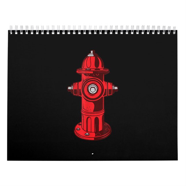 Calendário Presentes de Bombeiros Gráficos Vermelhos (Capa)