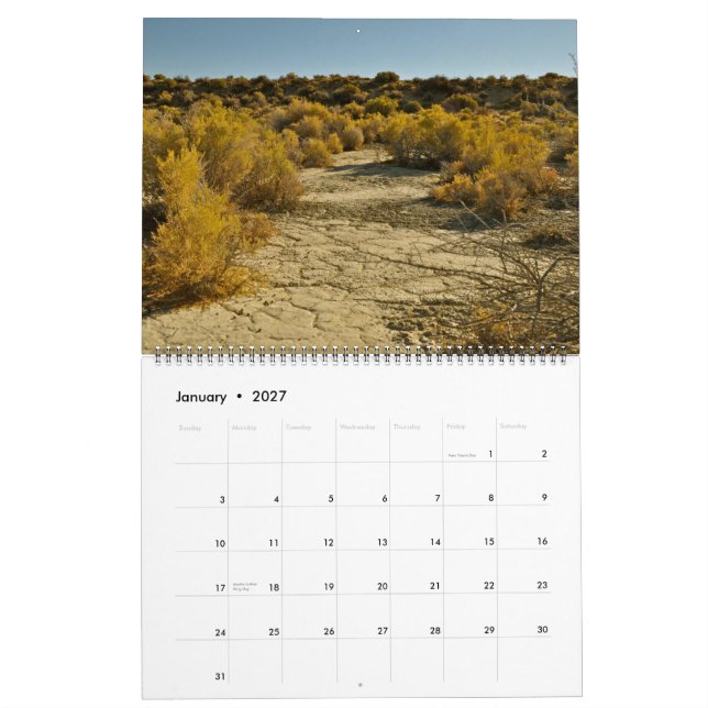 Calendário preto 2013-2014 de Playa do deserto da (Jan 2027)