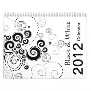 Calendário preto & do branco 2012