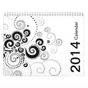 Calendário preto & do branco 2014