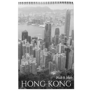 Calendário preto e branco hong kong 2026