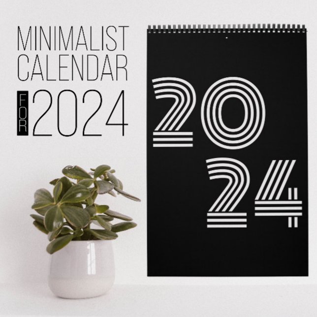 Calendário preto e branco minimalista (Criador carregado)