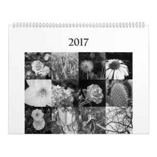 calendário preto e branco para amantes de natureza