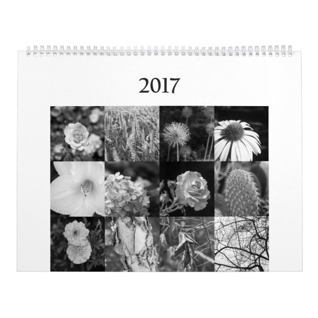 calendário preto e branco para amantes de natureza (Capa)