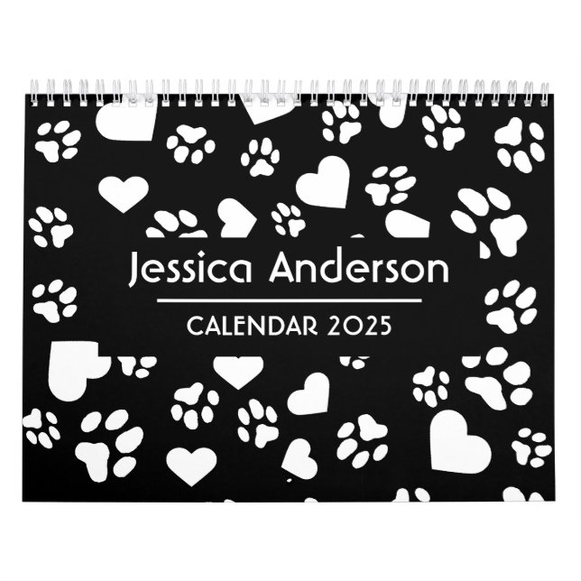 Calendário Preto Personalizado com Impressões de L (Capa)